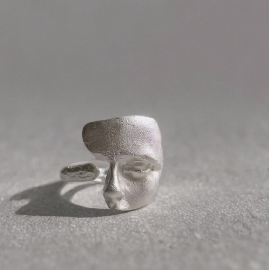 Sculptural Face Statement Ring