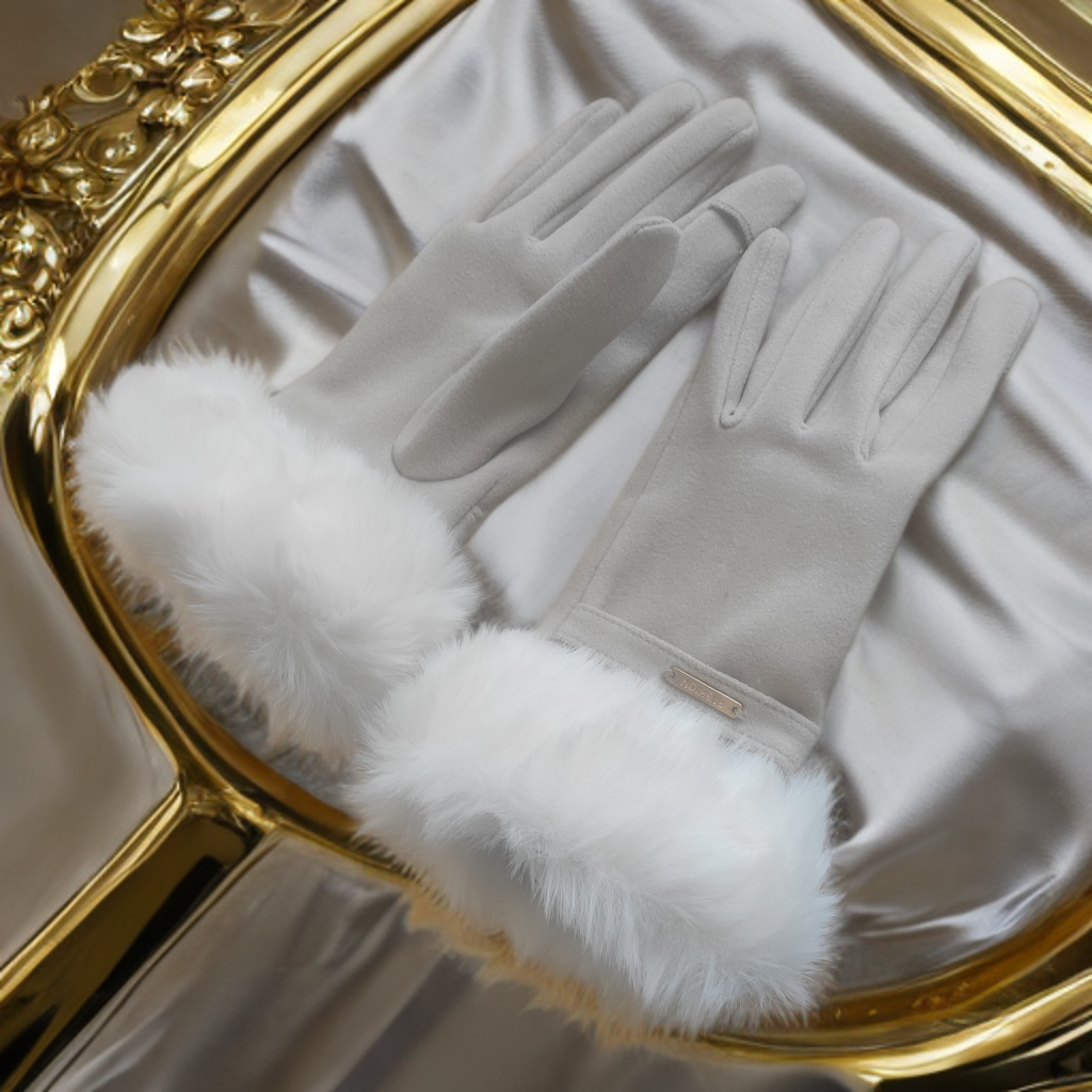Ladies Fur Cuff Gloves