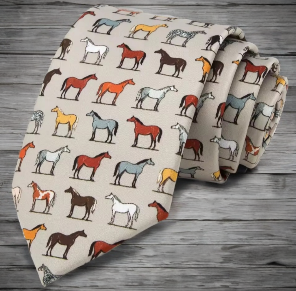 Gent's tie wth horse pattern