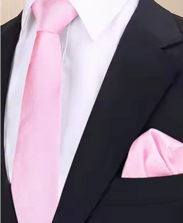 Men's Tie Set in Pale Pink