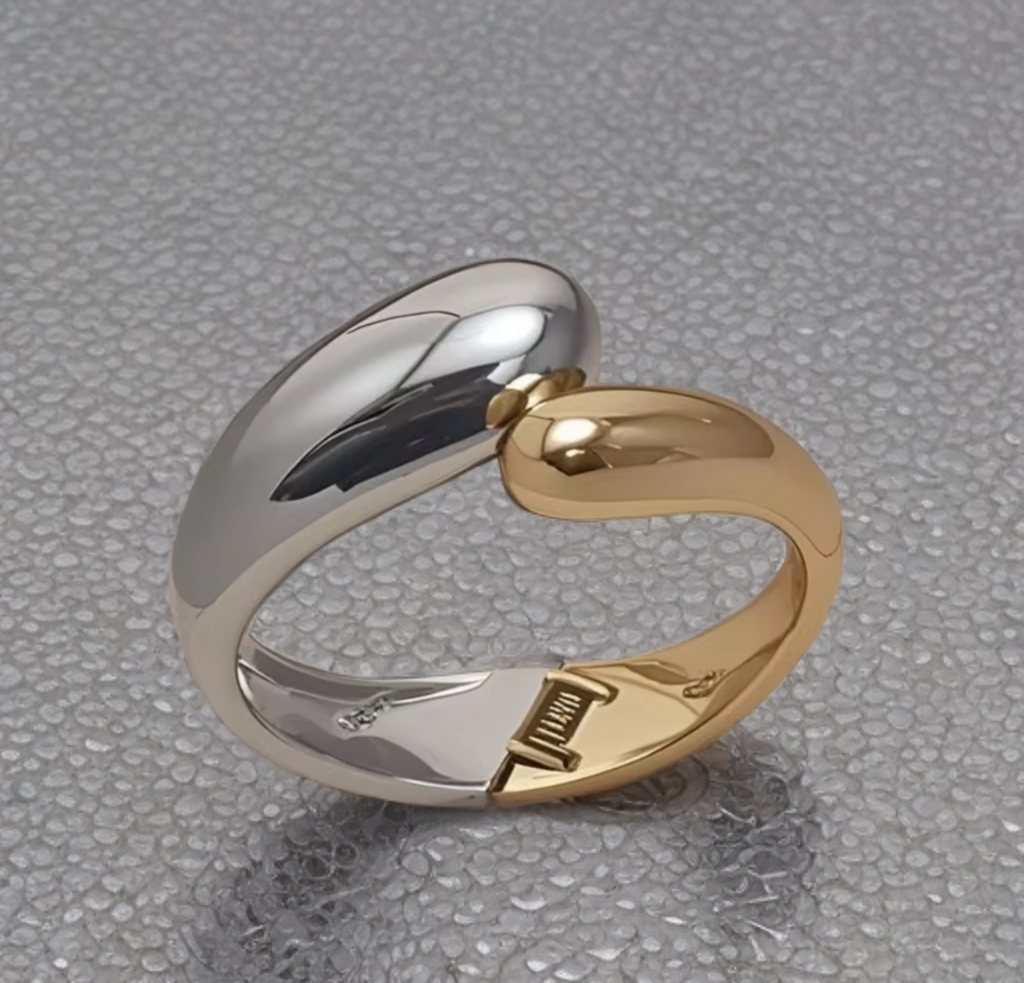 Two Tone Gold and Silver Bangle
