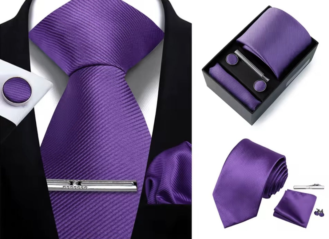 Men's Tie Set in Purple