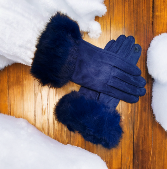 Fur Trim Luxury Gloves