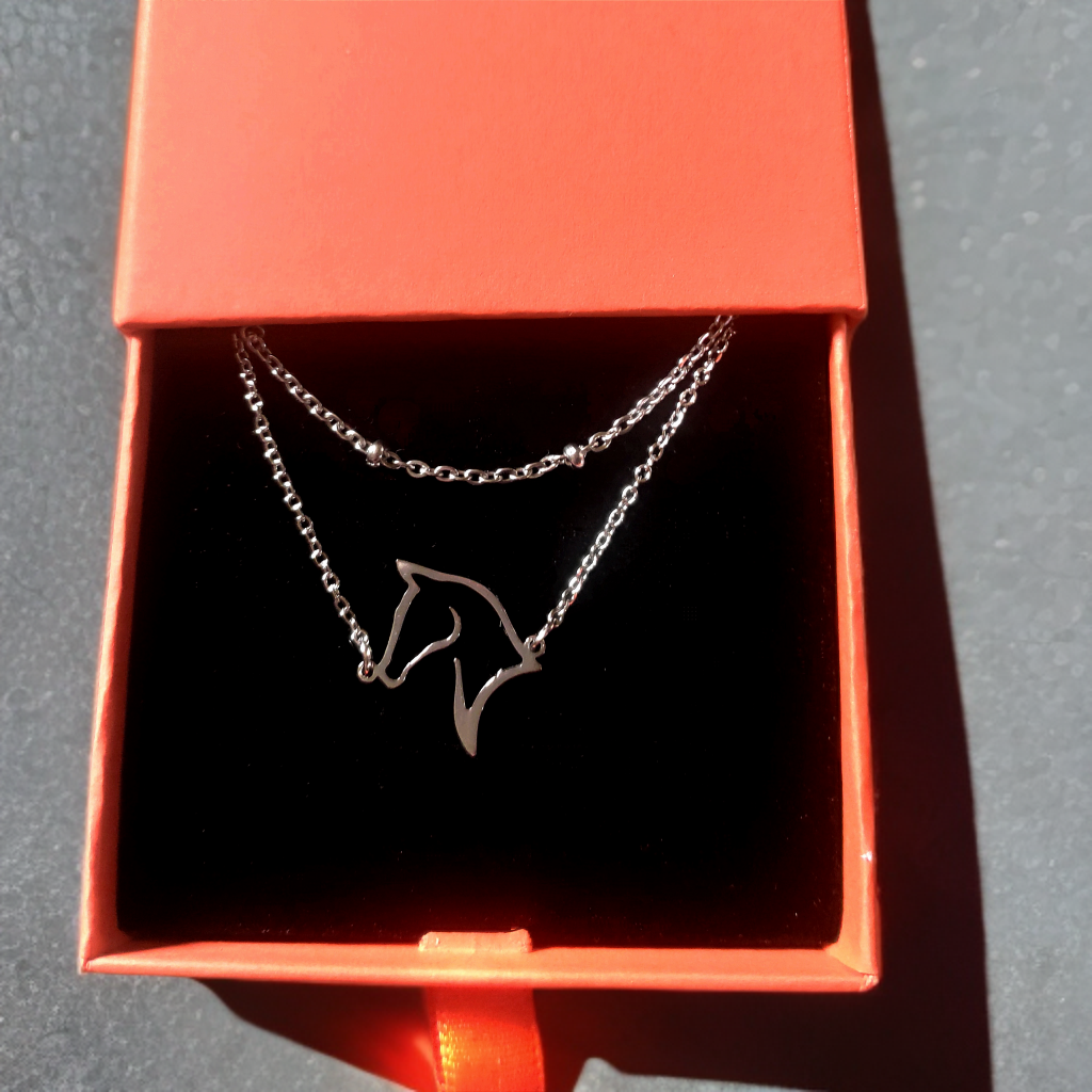 Horse Head Double Layer Chain Bracelet