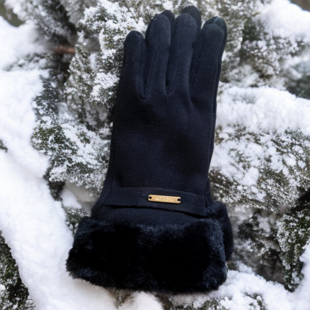 Black women's winter gloves