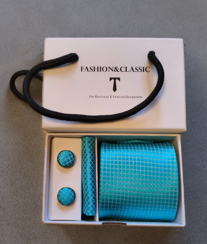 Gent's Turquoise Tie Set