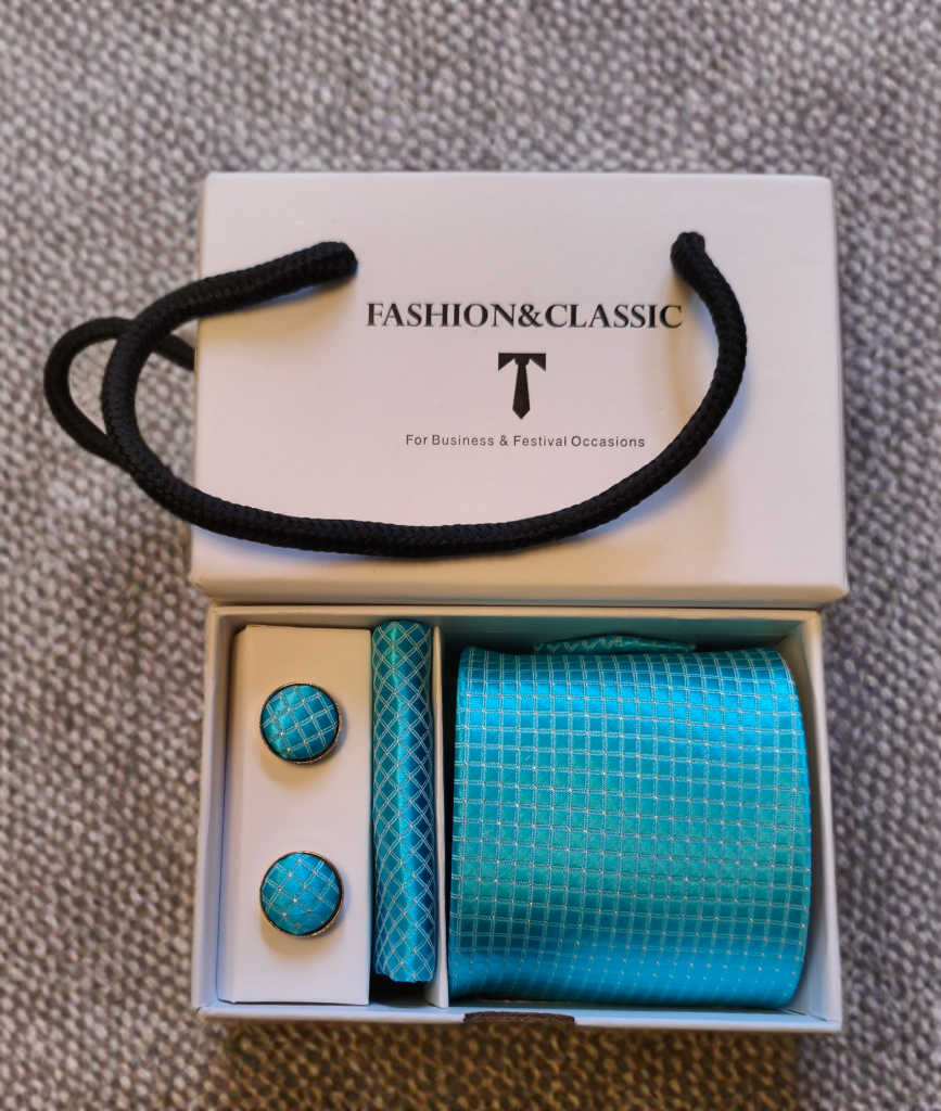 Gent's Turquoise Tie Set