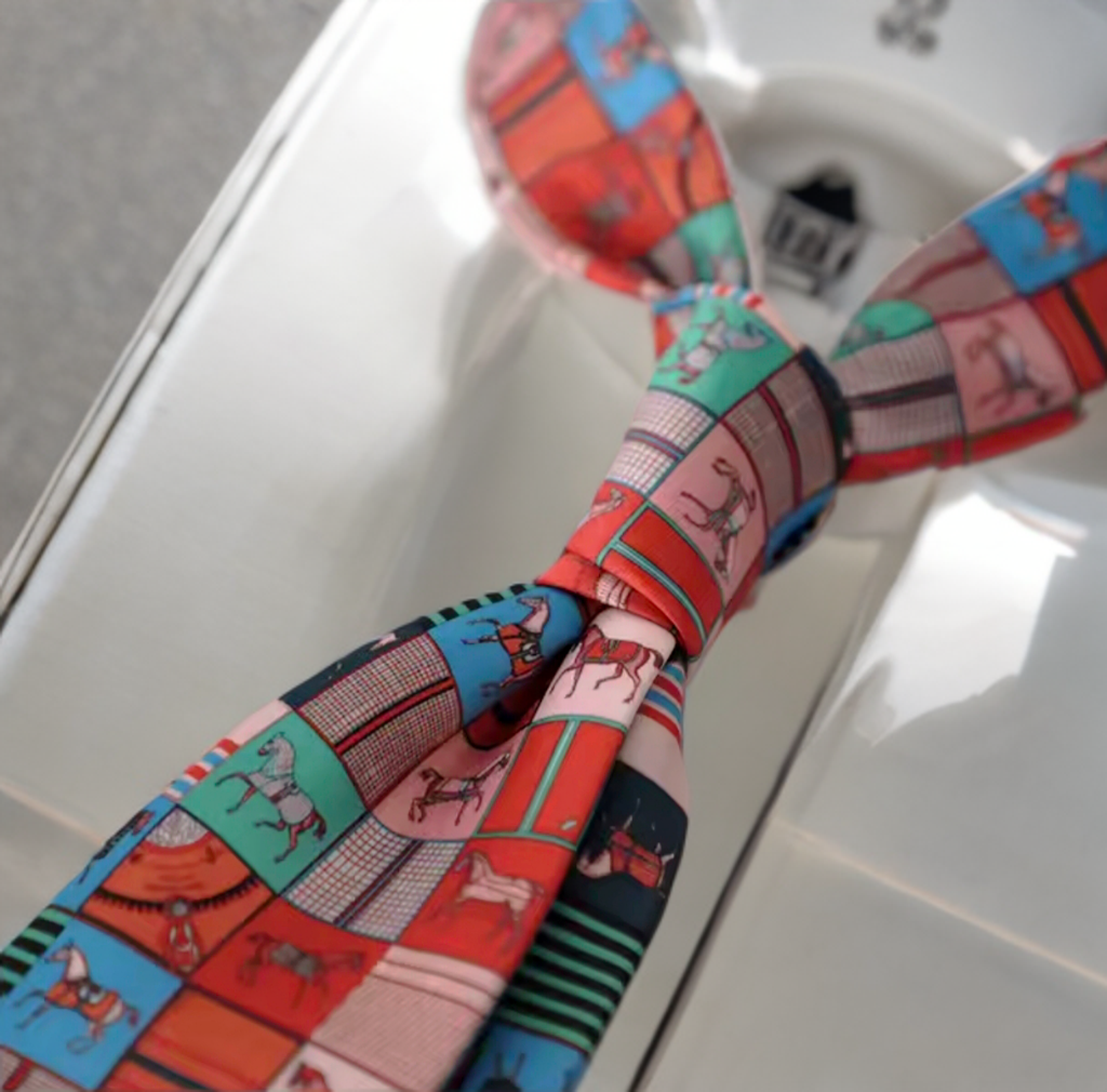Men's Patchwork Horse Print Tie