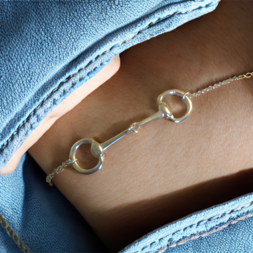 925 Silver Snaffle Bit Chain Bracelet