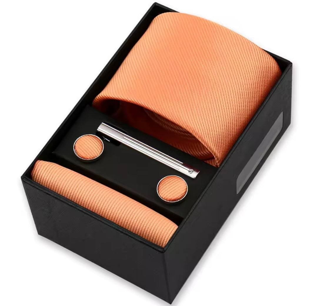 Mens Tie Set, In Peach