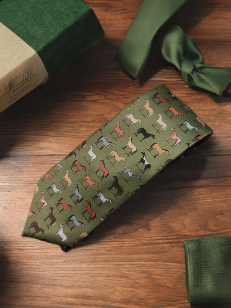Gent's tie wth horse pattern