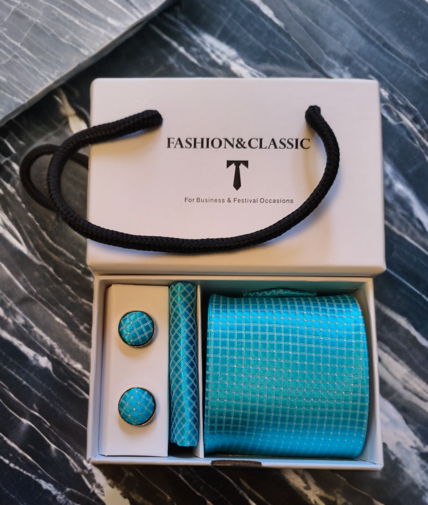 Gent's Turquoise Tie Set