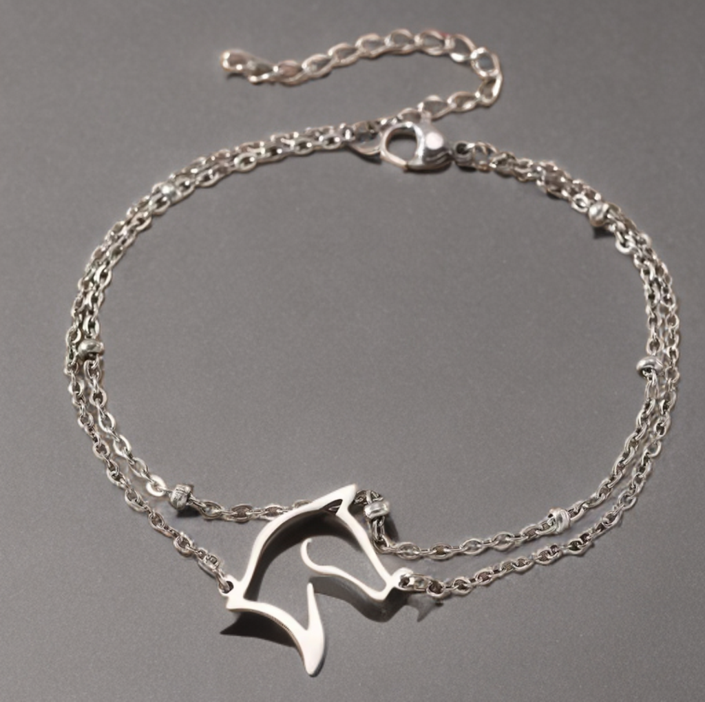 Horse Head Double Layer Chain Bracelet