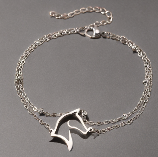 Horse Head Double Layer Chain Bracelet