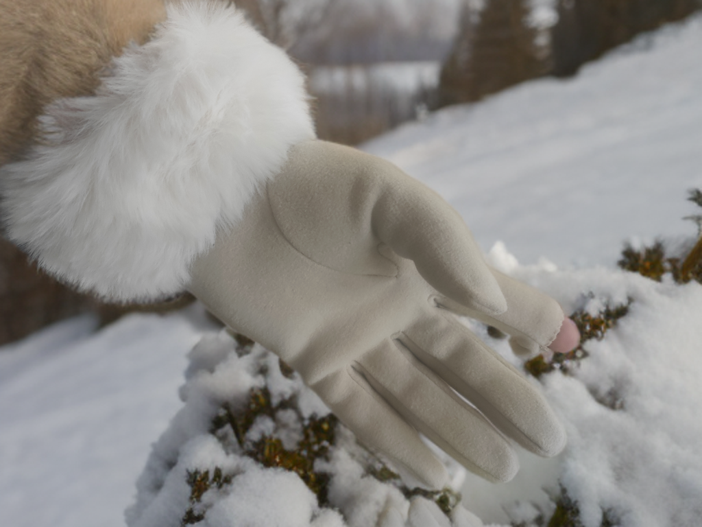 Ladies Fur Cuff Gloves