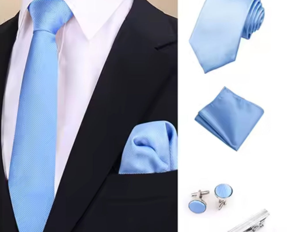 Men's Tie Set in Light Blue