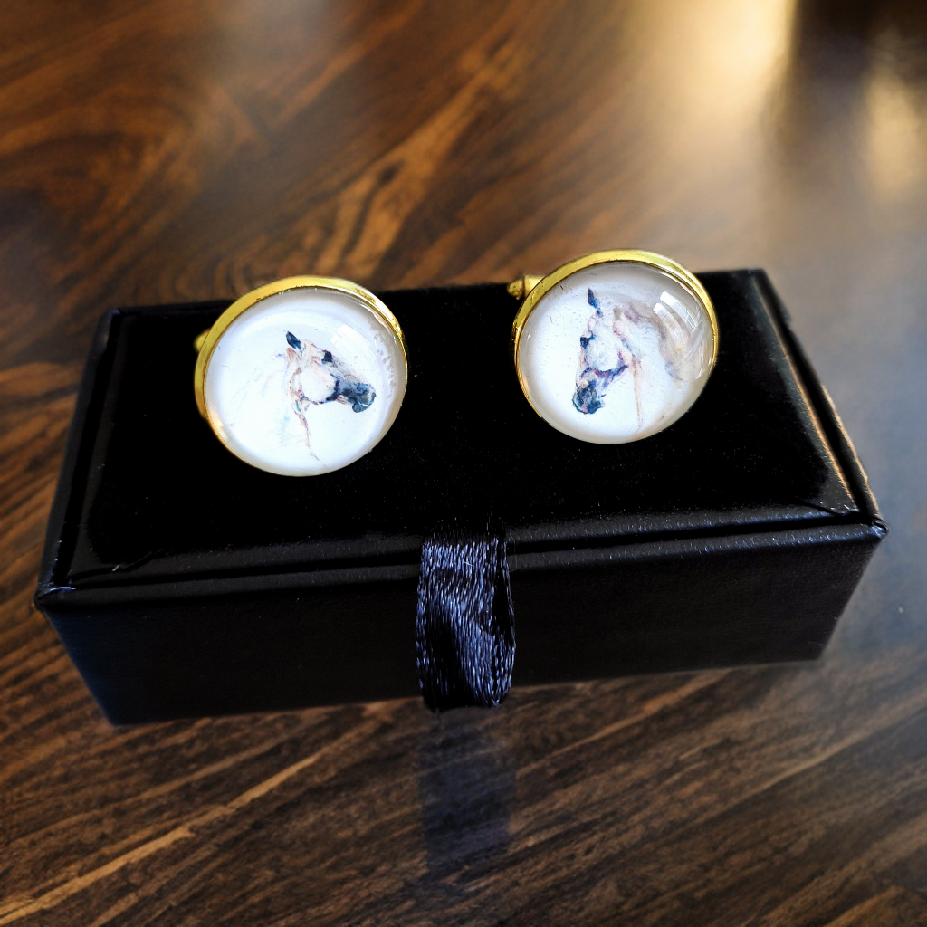 Horse Head White Stallion Cufflinks