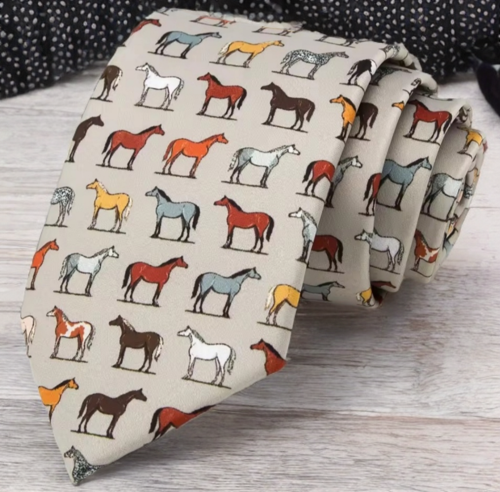 Gent's tie wth horse pattern