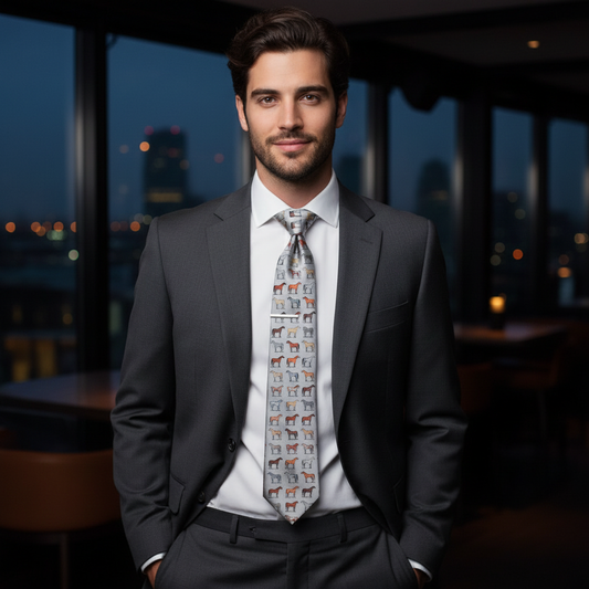 Gent's tie wth horse pattern