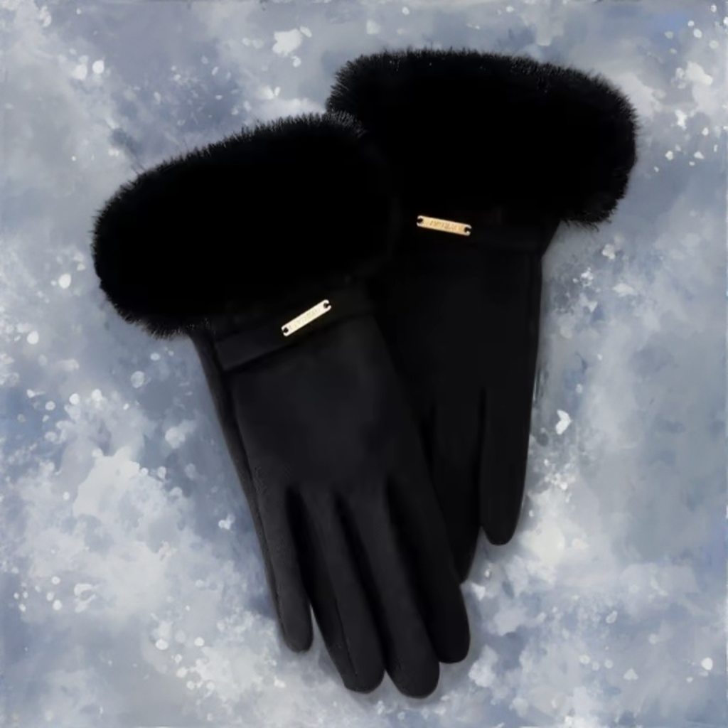 Black women's winter gloves