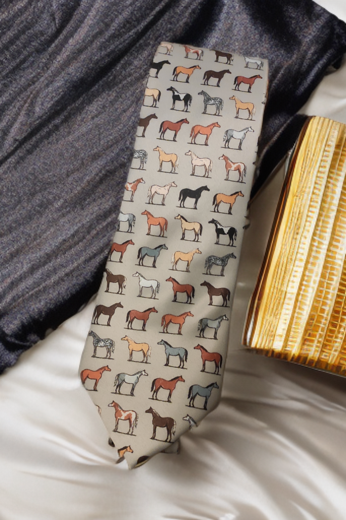 Gent's tie wth horse pattern